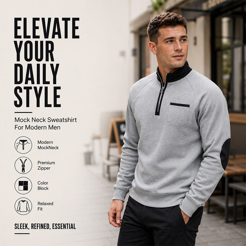 Men's Casual Quarter Zip Warm Sweatshirt