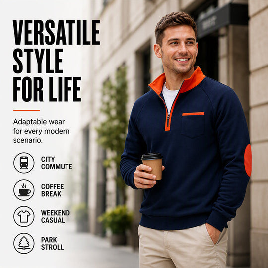Men's Casual Quarter Zip Warm Sweatshirt