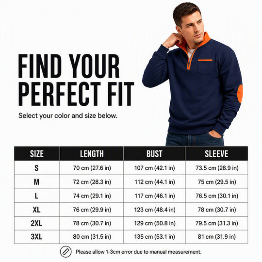 Men's Casual Quarter Zip Warm Sweatshirt