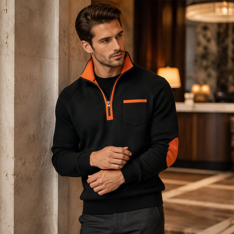 Men's Casual Quarter Zip Warm Sweatshirt