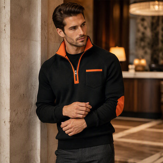 Men's Casual Quarter Zip Warm Sweatshirt