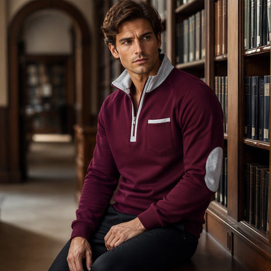 Men's Casual Quarter Zip Warm Sweatshirt