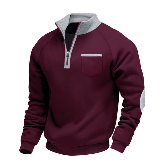 Men's Casual Quarter Zip Warm Sweatshirt