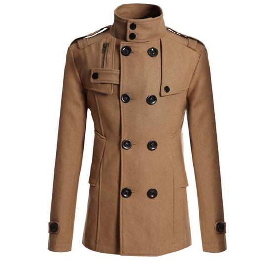 Men's Slim Fit Double Breasted Trench Coat