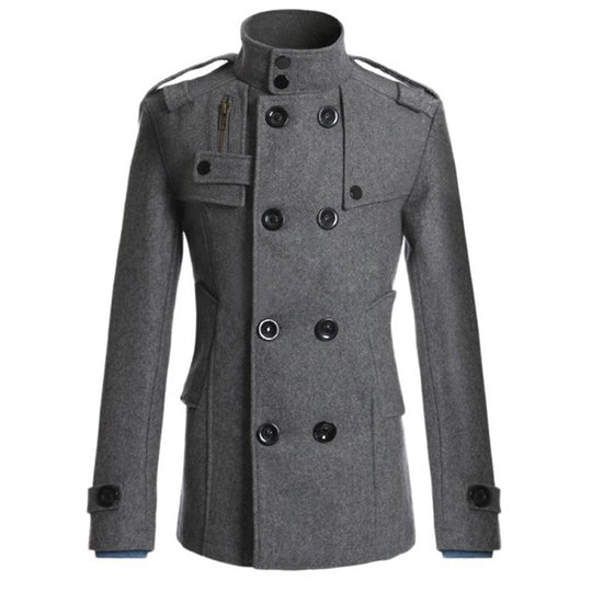 Men's Slim Fit Double Breasted Trench Coat