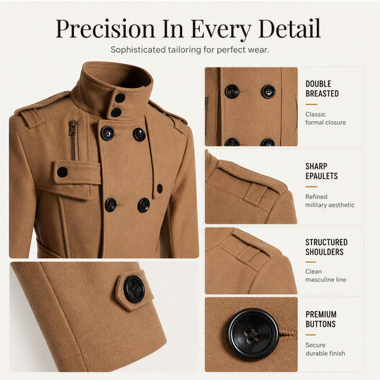 Men's Slim Fit Double Breasted Trench Coat