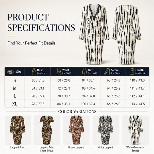 🐆 Lace V-Neck, Curve-Flattering Ruched Fit | Women's Leopard Midi Dress