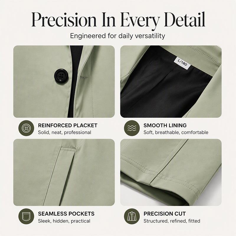 ⏳Last Day Special Price:£19.99!!!💥Men's Minimalist Single-Breasted Mid-Length Coat