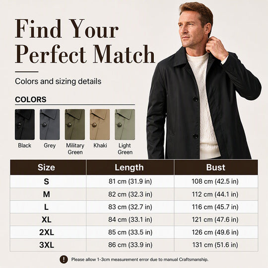 ⏳Last Day Special Price:£19.99!!!💥Men's Minimalist Single-Breasted Mid-Length Coat