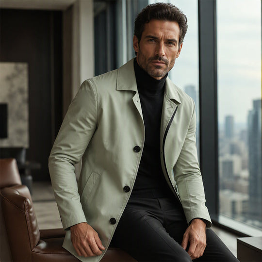 ⏳Last Day Special Price:£19.99!!!💥Men's Minimalist Single-Breasted Mid-Length Coat