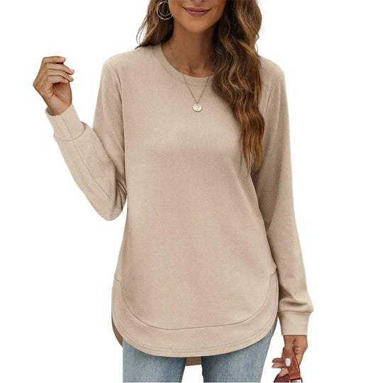 ⏳LAST DAY SALE 50% OFF!!🔥Women’s Solid High Low Hem Long-Sleeve Tops