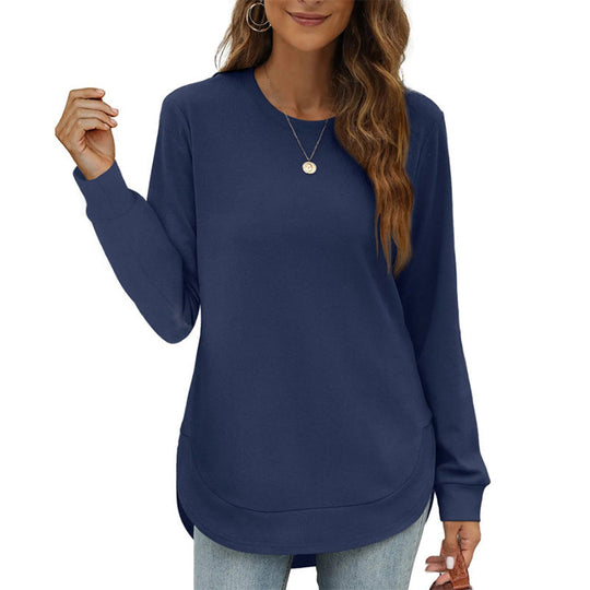 ⏳LAST DAY SALE 50% OFF!!🔥Women’s Solid High Low Hem Long-Sleeve Tops