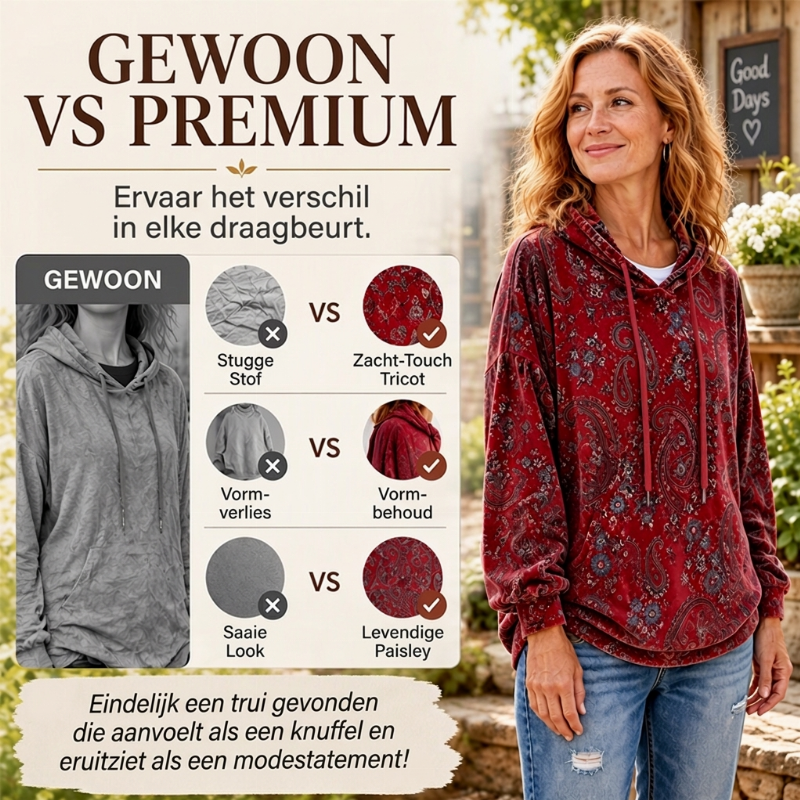 ✨ New Collection 💎 Women's Paisley-Print Hoodie with Drawstring – Comfortable Casual Sweatshirt with a Trendy Look
