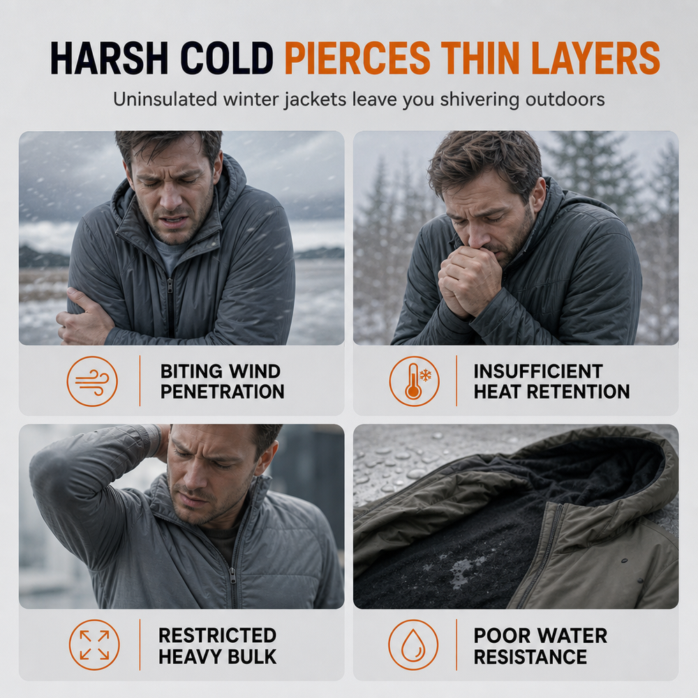💕Free Shipping✈️Men's Winter Fleece Lined Coat with Detachable Hood
