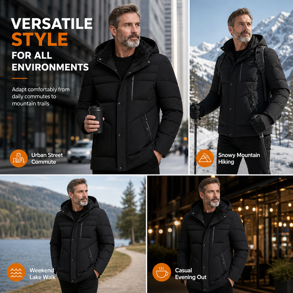 💕Free Shipping✈️Men's Winter Fleece Lined Coat with Detachable Hood