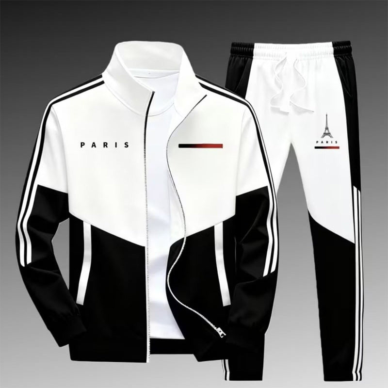🖤Black Friday Sale:50% OFF🖤 🏃‍♀️Men's Colorblock Zip-Up Jacket & Drawstring Pants Set