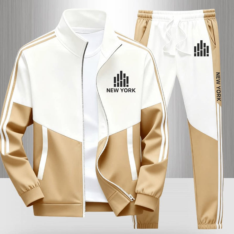 🖤Black Friday Sale:50% OFF🖤 🏃‍♀️Men's Colorblock Zip-Up Jacket & Drawstring Pants Set