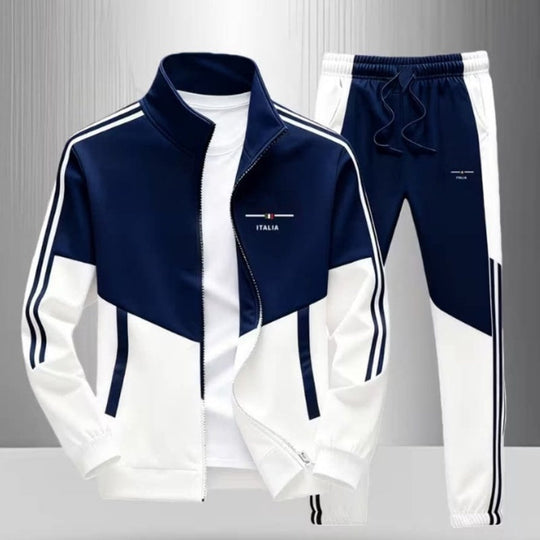 🖤Black Friday Sale:50% OFF🖤 🏃‍♀️Men's Colorblock Zip-Up Jacket & Drawstring Pants Set
