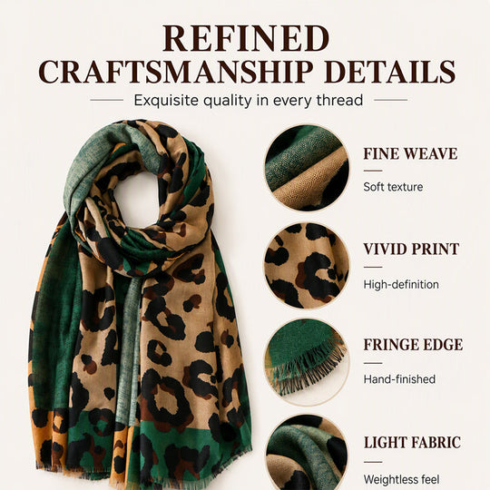 🧣 Versatile Lightweight Leopard Print Shawl Scarf
