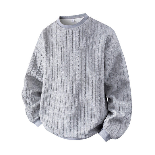 🧶 Men's Cable Knit Crewneck Sweatshirt ✨ – 50% OFF | Relaxed Fit & 30-Day Money-Back Guarantee