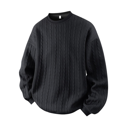 🧶 Men's Cable Knit Crewneck Sweatshirt ✨ – 50% OFF | Relaxed Fit & 30-Day Money-Back Guarantee