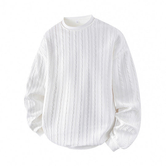 🧶 Men's Cable Knit Crewneck Sweatshirt ✨ – 50% OFF | Relaxed Fit & 30-Day Money-Back Guarantee