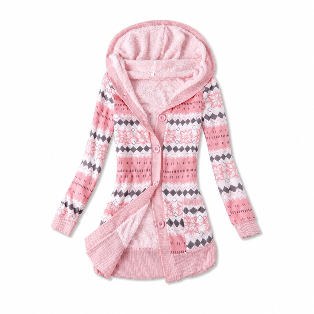 🌸Hot Sale 49% OFF💖Women's Mid-Length Hooded Knit with Cotton Lining