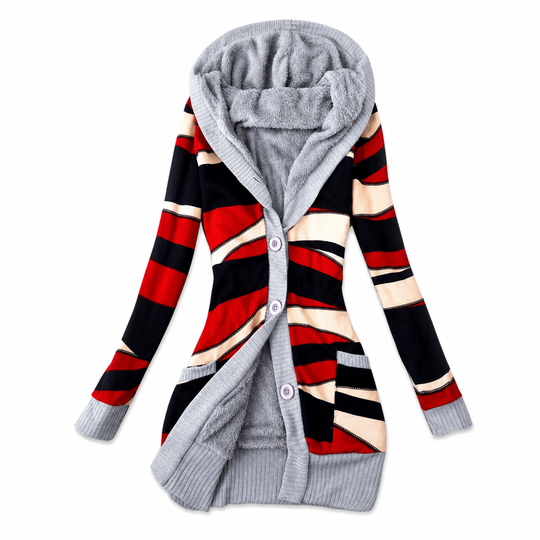 🌸Hot Sale 49% OFF💖Women's Mid-Length Hooded Knit with Cotton Lining
