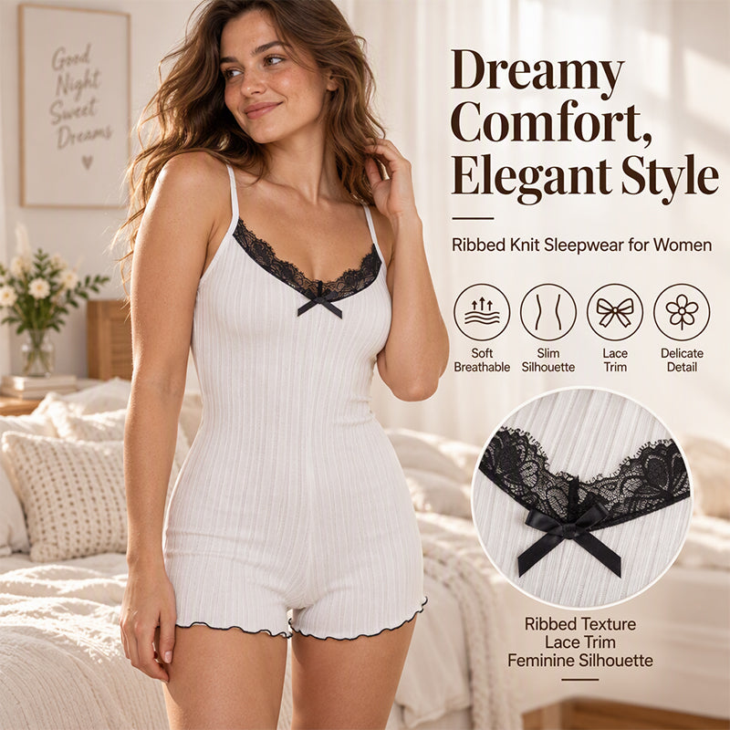 ⏳ Limited-Time Sale Only £10.99 🔥🦋 Women's Butterfly Back Lace Romper – Elegant, Flattering & Comfortable Nightwear