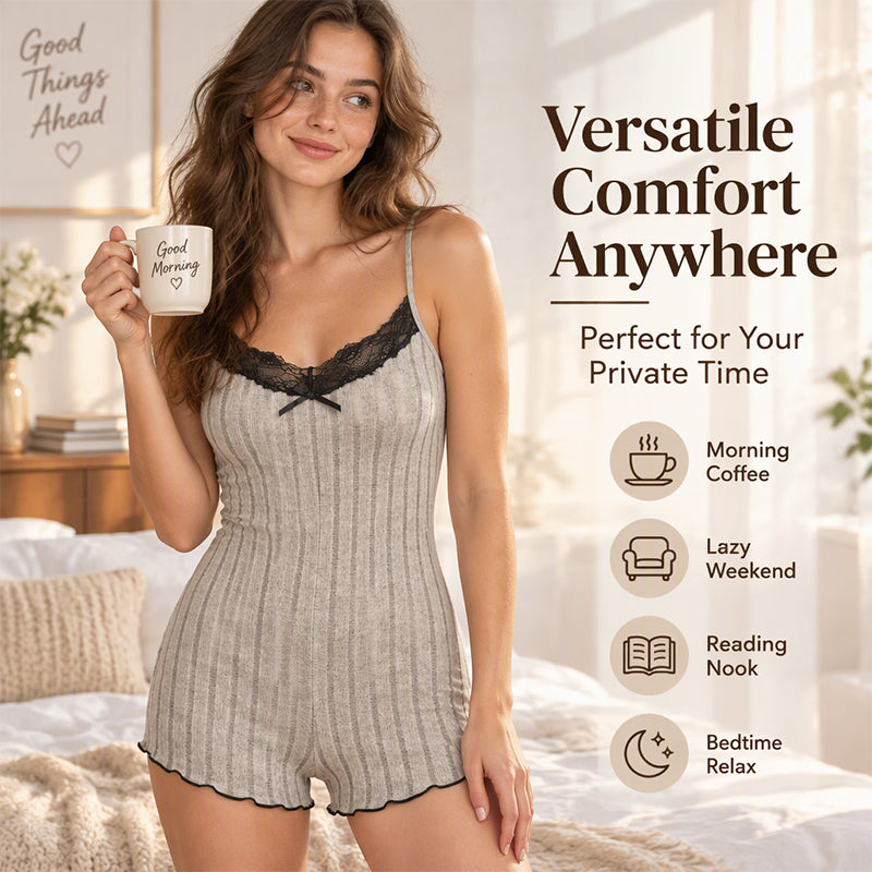 ⏳ Limited-Time Sale Only £10.99 🔥🦋 Women's Butterfly Back Lace Romper – Elegant, Flattering & Comfortable Nightwear