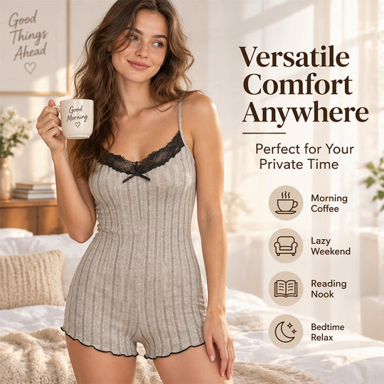 ⏳ Limited-Time Sale Only £10.99 🔥🦋 Women's Butterfly Back Lace Romper – Elegant, Flattering & Comfortable Nightwear