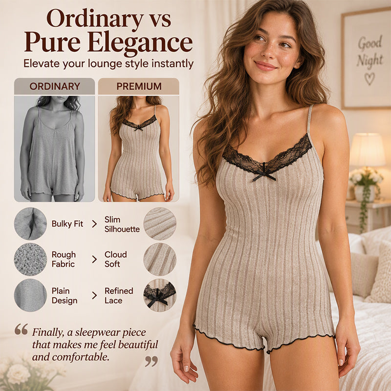 ⏳ Limited-Time Sale Only £10.99 🔥🦋 Women's Butterfly Back Lace Romper – Elegant, Flattering & Comfortable Nightwear
