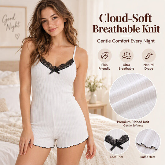 ⏳ Limited-Time Sale Only £10.99 🔥🦋 Women's Butterfly Back Lace Romper – Elegant, Flattering & Comfortable Nightwear