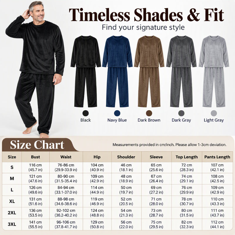 🖤Black Friday Sale:50% OFF🖤Men's Cozy Thermal Velvet Pajama Set