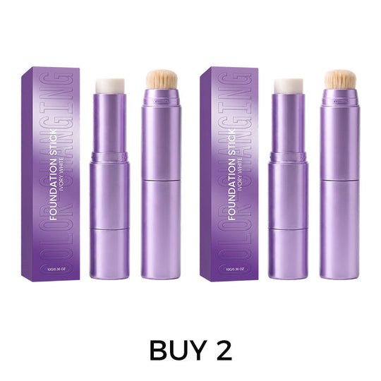 🏆 Last Day Special Price £9.99! 💄 2-in-1 Color Changing Foundation Stick | Skin Tone Matching Cream Foundation Stick for Flawless Makeup✨