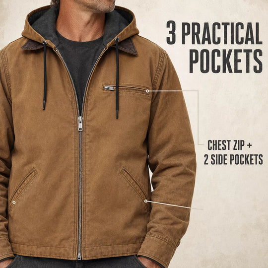 ⏰ Last Day of the Sale ✨Men’s Plush-Lined Hooded Work Jacket
