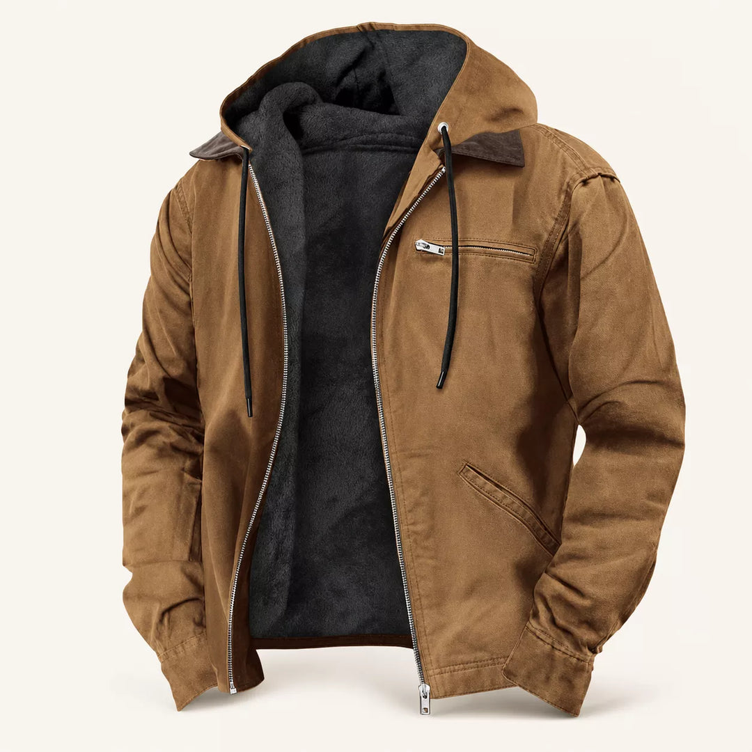 ⏰ Last Day of the Sale ✨Men’s Plush-Lined Hooded Work Jacket