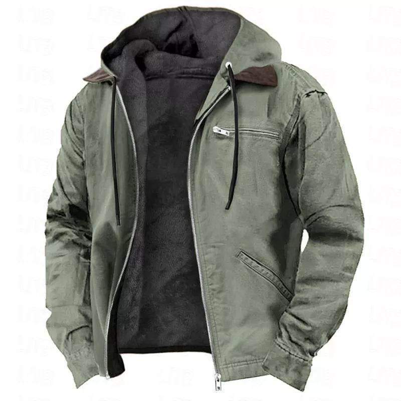⏰ Last Day of the Sale ✨Men’s Plush-Lined Hooded Work Jacket