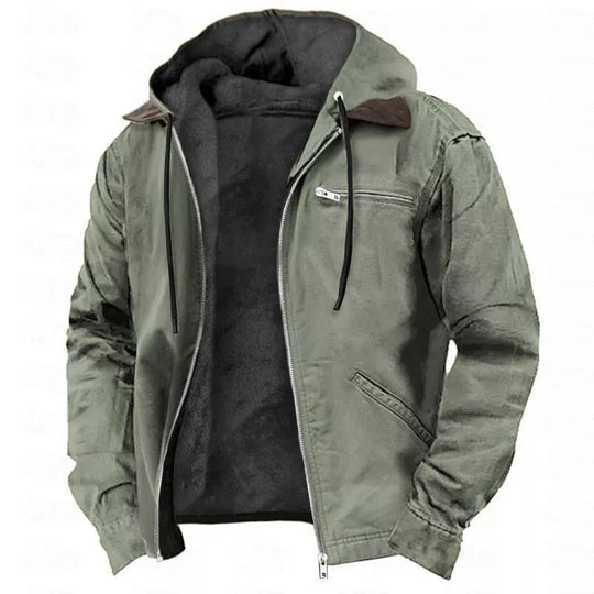 ⏰ Last Day of the Sale ✨Men’s Plush-Lined Hooded Work Jacket