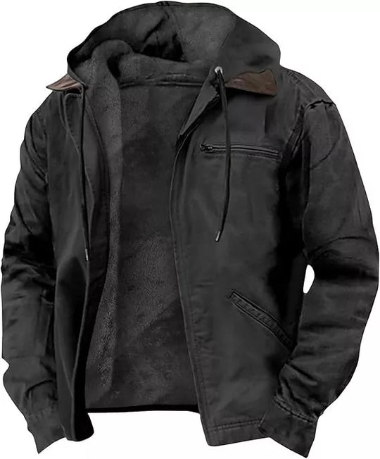 ⏰ Last Day of the Sale ✨Men’s Plush-Lined Hooded Work Jacket