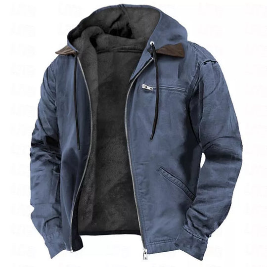 ⏰ Last Day of the Sale ✨Men’s Plush-Lined Hooded Work Jacket