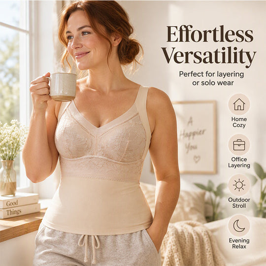 🏆⏰LAST DAY SALE 70% OFF👍✨Thermal Camisole with Built-In Bra – Slim Fit, Warm & Supportive