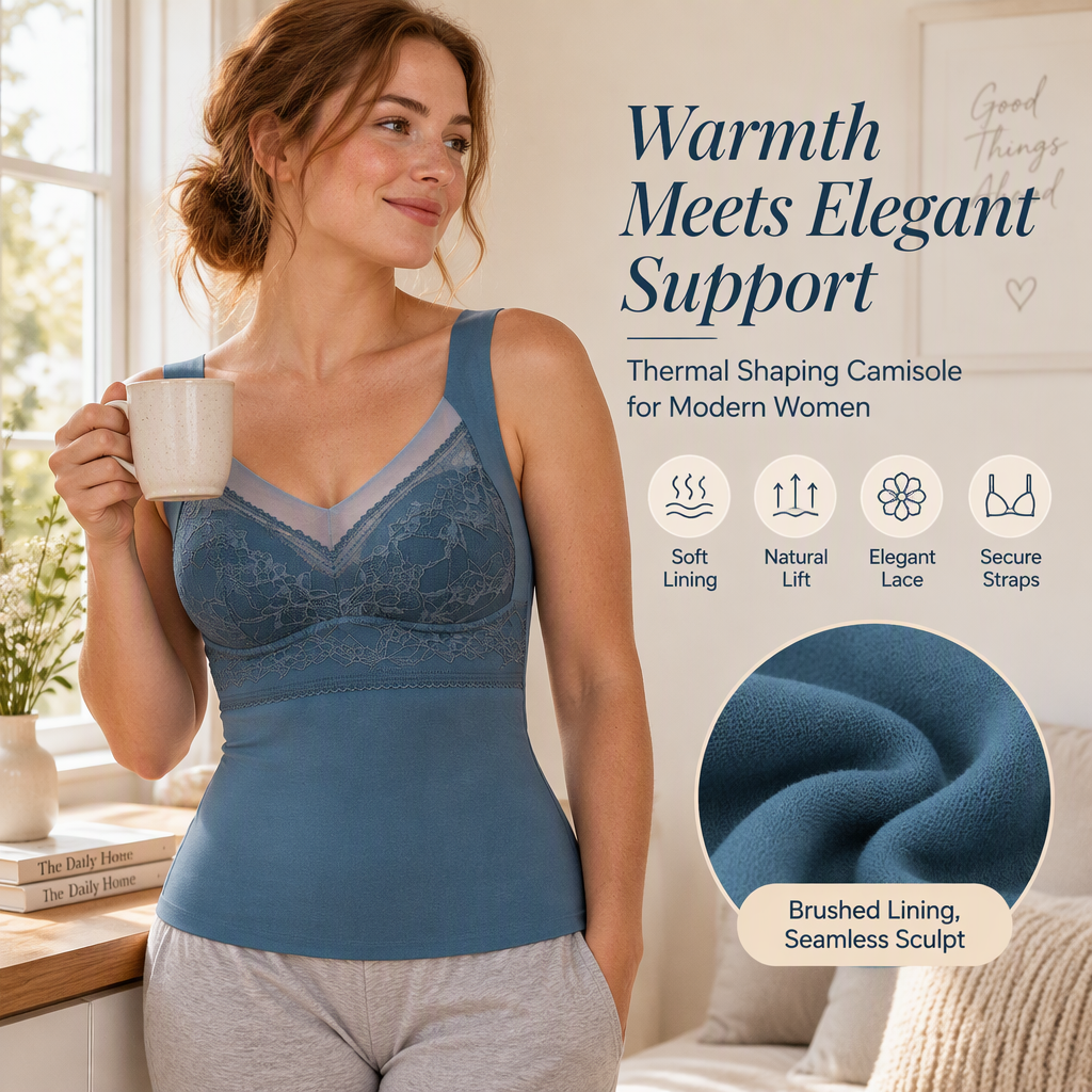 🏆⏰LAST DAY SALE 70% OFF👍✨Thermal Camisole with Built-In Bra – Slim Fit, Warm & Supportive
