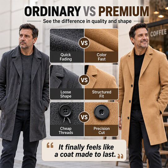 Men's Classic Mid-Length Single-Breasted Coat