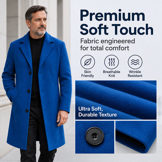 Men's Classic Mid-Length Single-Breasted Coat
