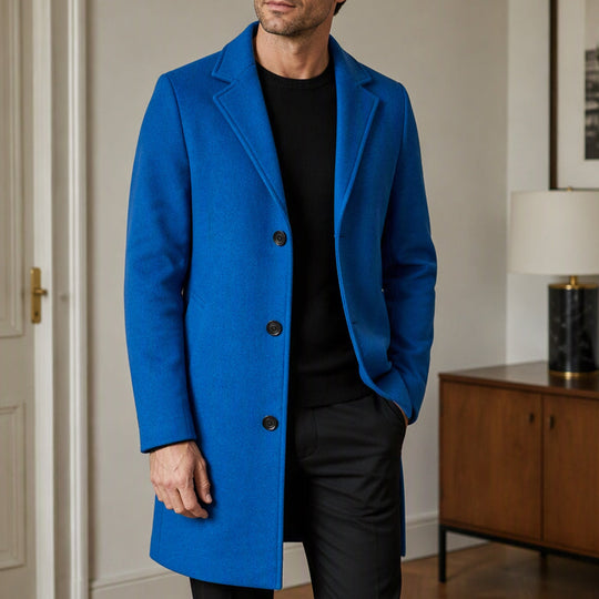 Men's Classic Mid-Length Single-Breasted Coat