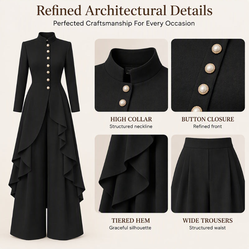 💖Black Friday Mega Deal 💖Women's Elegant Longline Coat and Wide-Leg Pants Set