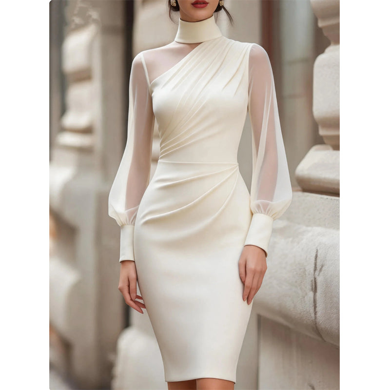 🖤Black Friday Sale:50% OFF🖤Women's Mock Neck Mesh Bodycon Dress