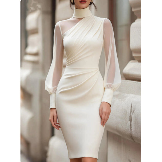 🖤Black Friday Sale:50% OFF🖤Women's Mock Neck Mesh Bodycon Dress