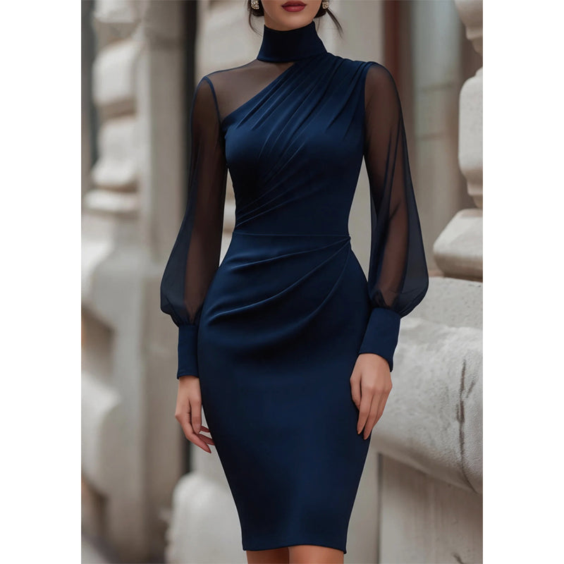 🖤Black Friday Sale:50% OFF🖤Women's Mock Neck Mesh Bodycon Dress